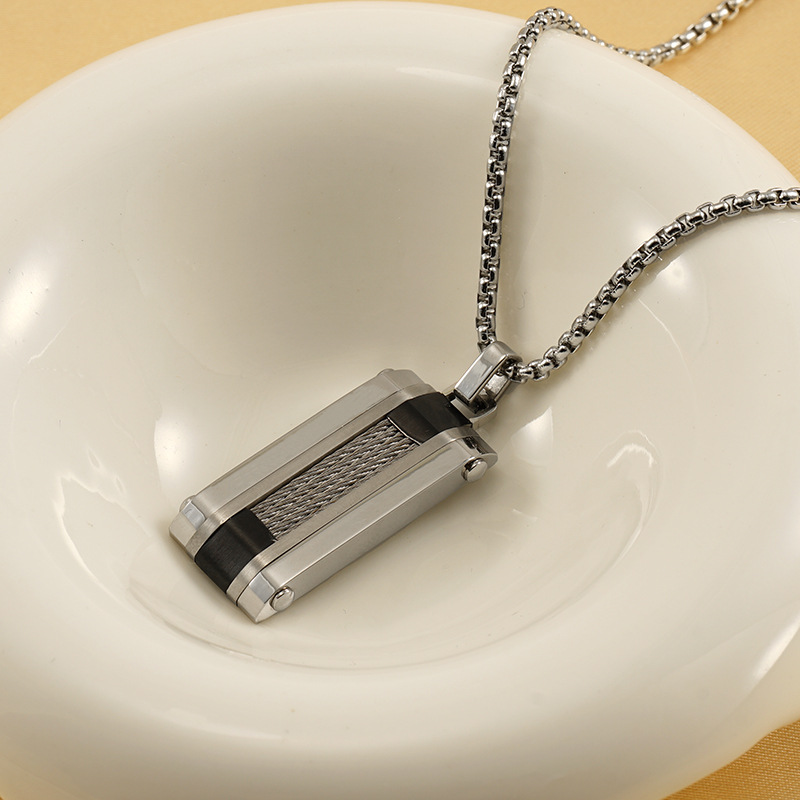 1 Piece Hip-hop Trendy Rectangular Zircon Men's And Women's Necklace Picture5