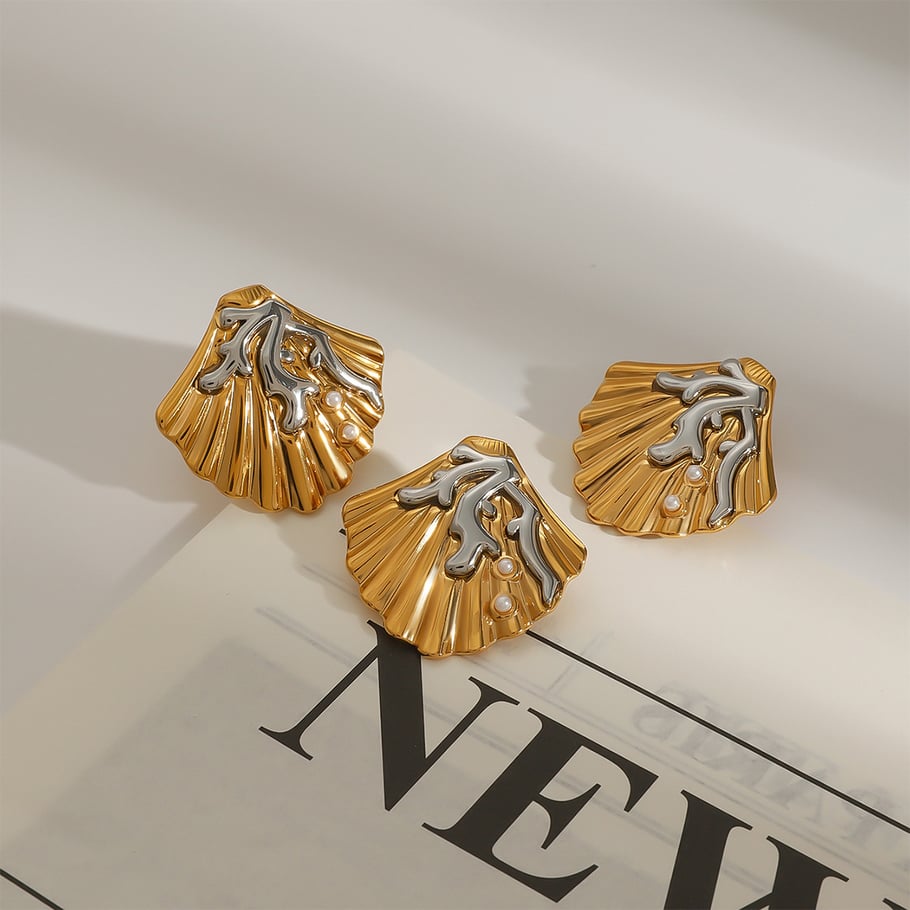 1 Piece Romantic Series Vacation Seashell Stainless Steel Gold Color Women's Adjustable Rings Picture3
