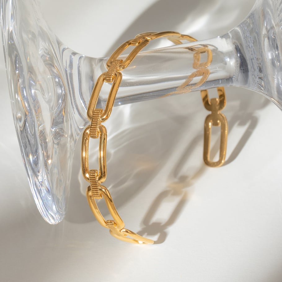 1 Piece Simple Series Classic Twist Stainless Steel 18K Gold Plated Women Bangles Picture4