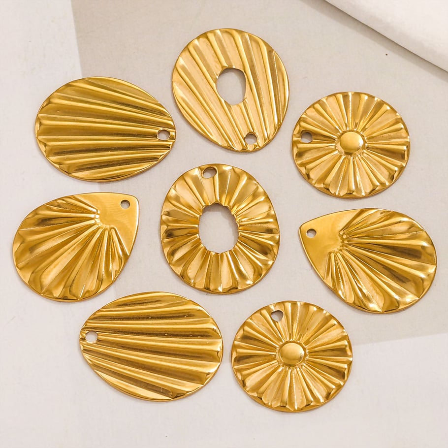 1 Pair Simple Series Simple Geometric Stainless Steel 18K Gold Plated Women Pendants Picture3