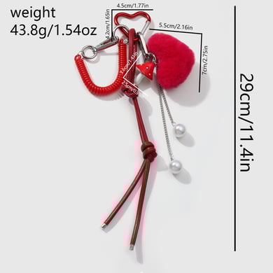 1 Piece Cute Plush Heart Women's Bag Charms h5 Picture12