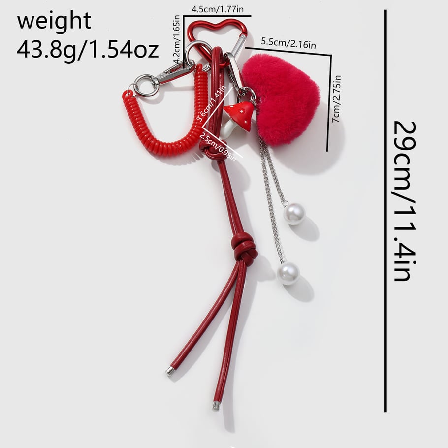 1 Piece Cute Plush Heart Women's Bag Charms Picture12