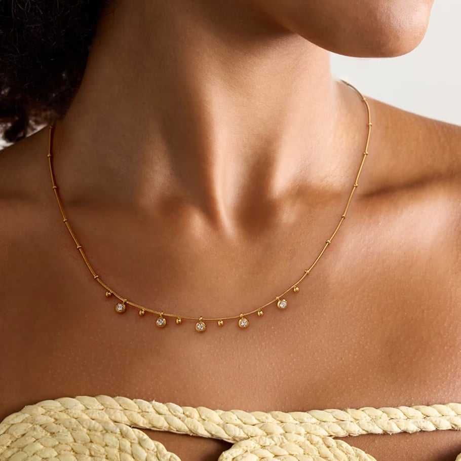 1 Piece Simple Series Daily Geometric Stainless Steel 18K Gold Plated Zircon Women Pendant Necklaces Picture4