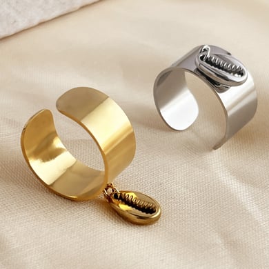 1 Stück Simple Series Casual Turtle Edelstahl Goldfarben Damen Verstellbare Ringe h5 Bild3