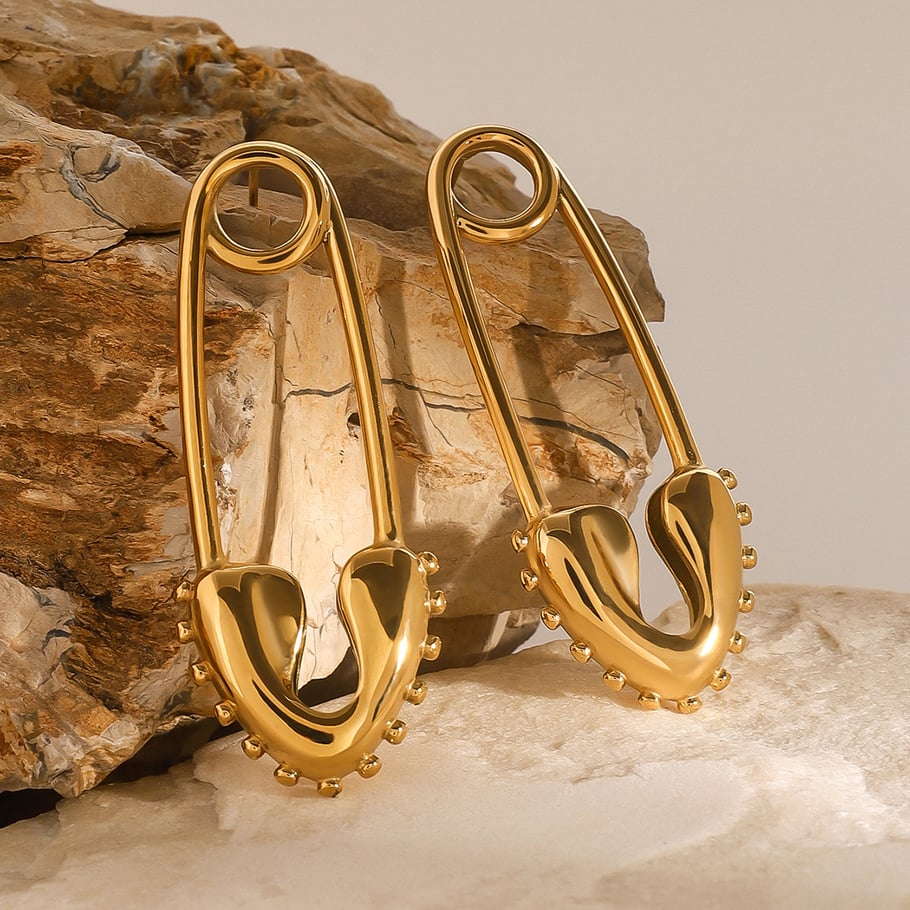 1 Pair Simple Series Casual Geometric Stainless Steel 18K Gold Plated Women Stud Earrings Picture4