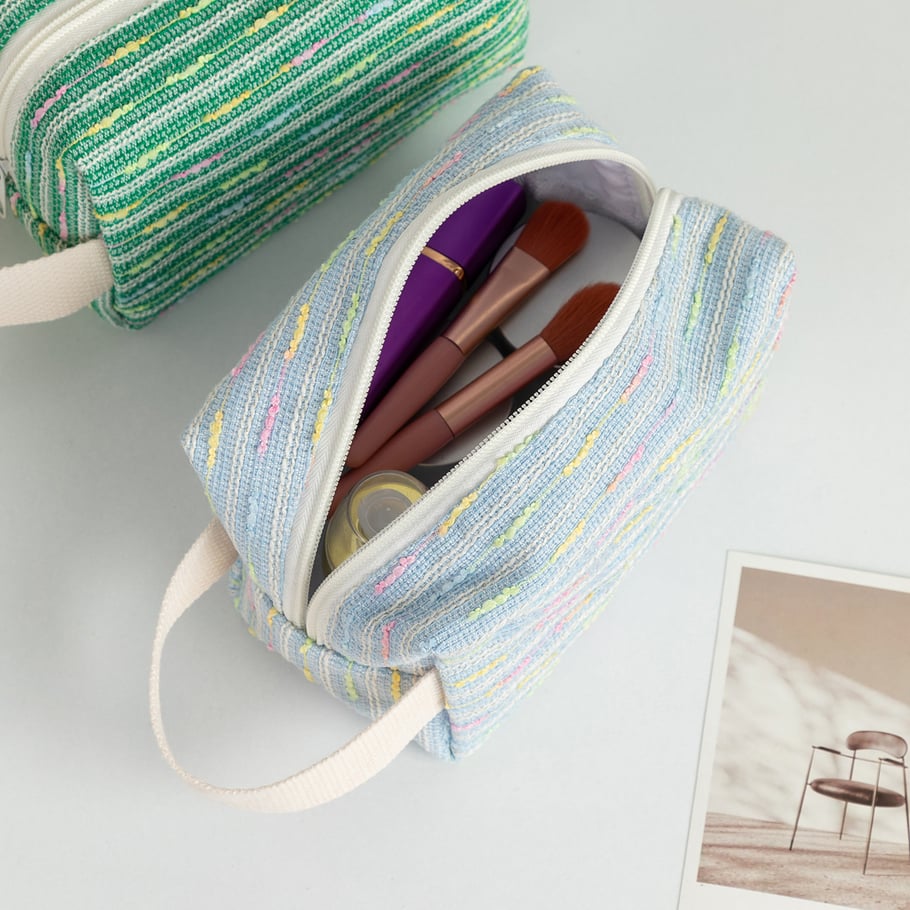 1 Piece Colorful Striped Women's Makeup Bags Picture7