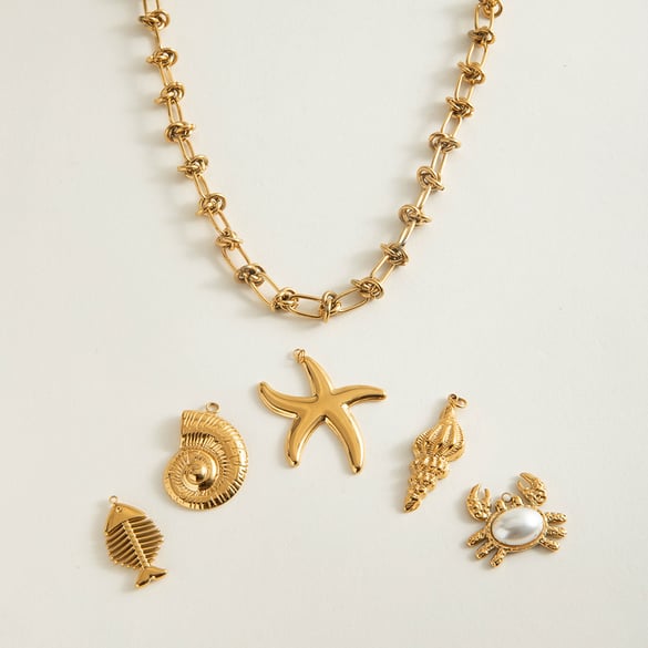 1 Piece Chain Stainless Steel Gold Color  Women's DIY Chain Necklaces
