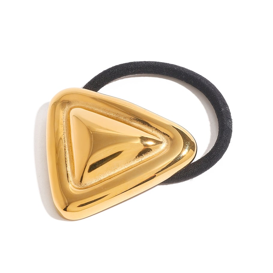 1 Paar Simple Series Tägliche geometrische Haargummis aus Edelstahl mit 18 Karat Vergoldung für Damen Bild5