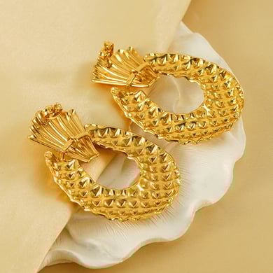 1 Pair Simple Series Simple Geometric Stainless Steel 18K Gold Plated Women Drop Earrings h5 Picture4