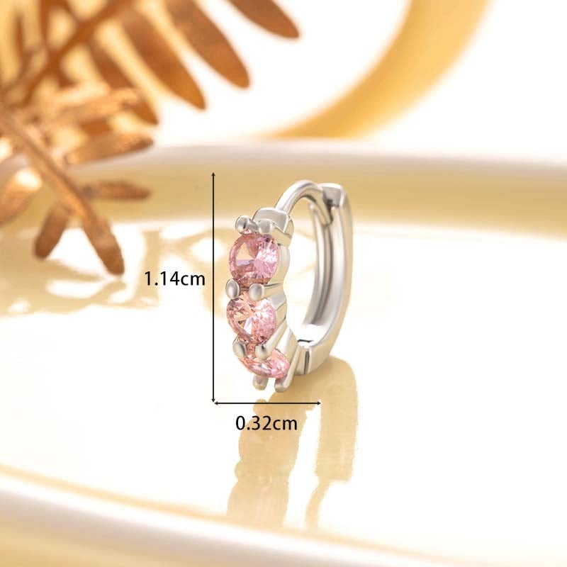 1 Paar einfache Serie süße geometrische Kupfer keine Beschichtung Material Zirkon Damen Creolen Bild4
