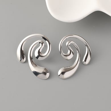 1 Paar Simple Series Simple Ring Eisen vergoldet Damen Ohrstecker h5 Bild3