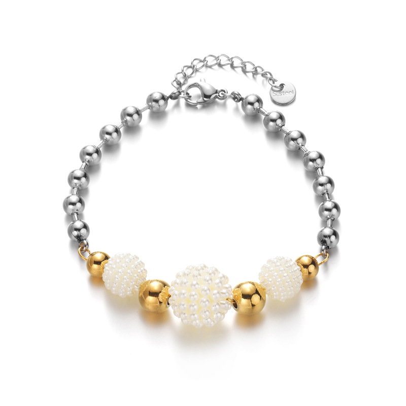 1 Stück Simple Series Casual Geometric Edelstahl 18 Karat vergoldet Unisex Charm Armbänder Bild5