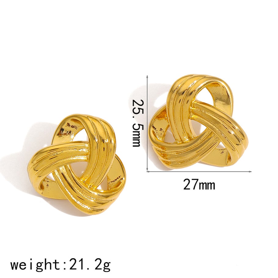 1 Paar geometrische Retro-Ohrstecker der Simple Series, 18 Karat vergoldet Bild5