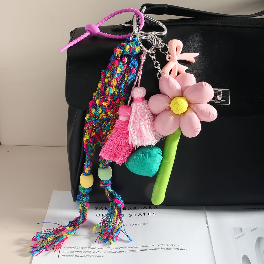 1 Piece Polychrome Series Classic Bohemian Flower Shape Toy Rayon Women's Bag Charms Picture2