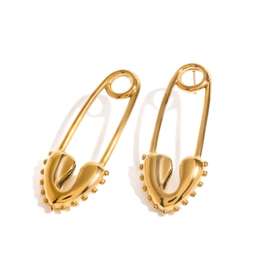 1 Pair Simple Series Casual Geometric Stainless Steel 18K Gold Plated Women Stud Earrings h5 Picture5