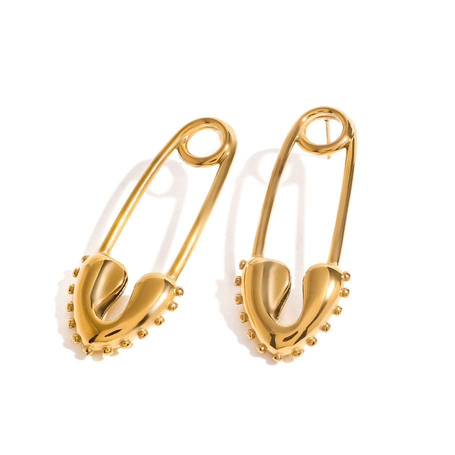 1 Pair Simple Series Casual Geometric Stainless Steel 18K Gold Plated Women Stud Earrings Picture5