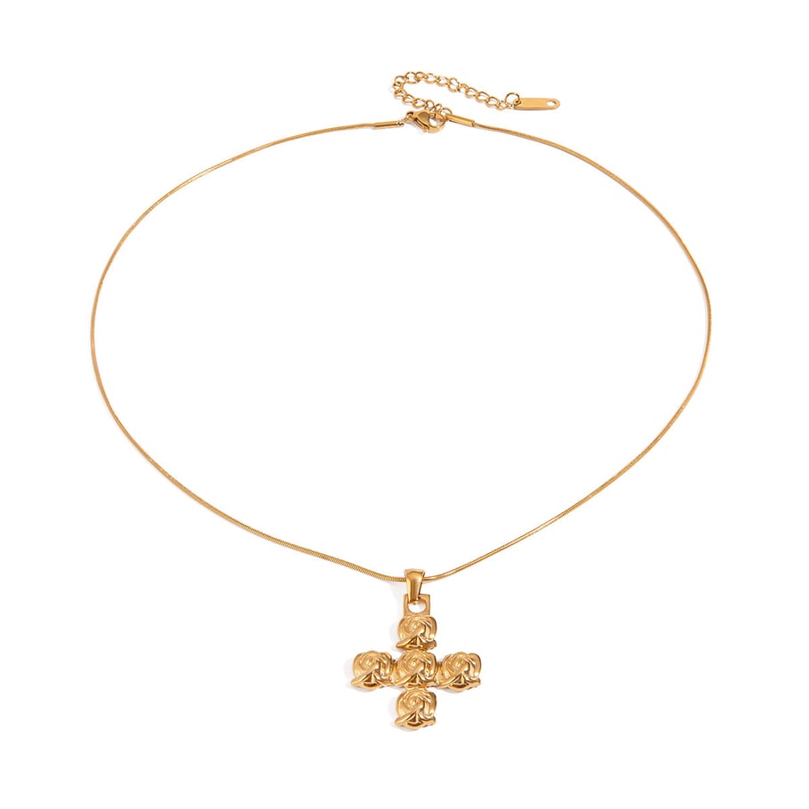 1 Piece Simple Series Daily Cross Stainless Steel 18K Gold Plated Women Pendant Necklaces Picture6