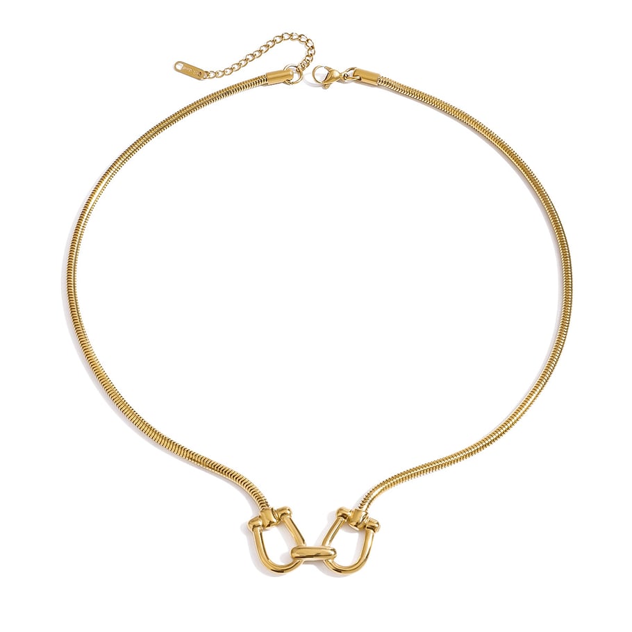 1 Piece Fashionable Series Original Design Line Stainless Steel Gold Color Women's Pendant Necklaces Picture11