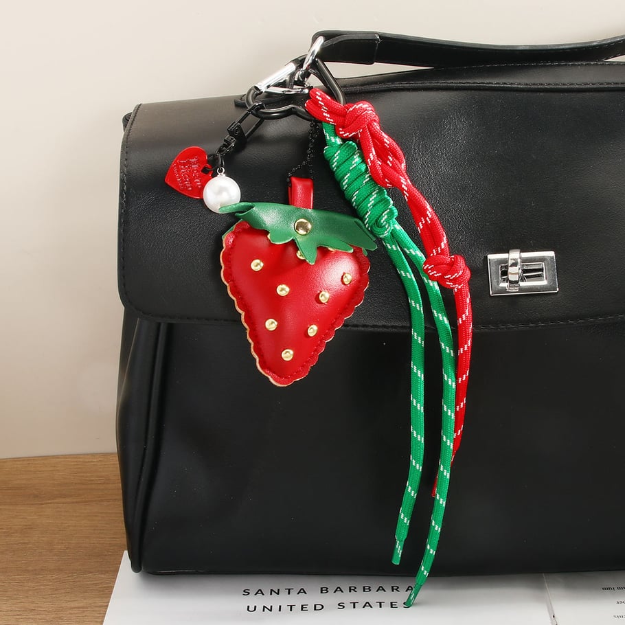 1 Piece Sweet Leather Strawberry Women's Bag Charms Picture3