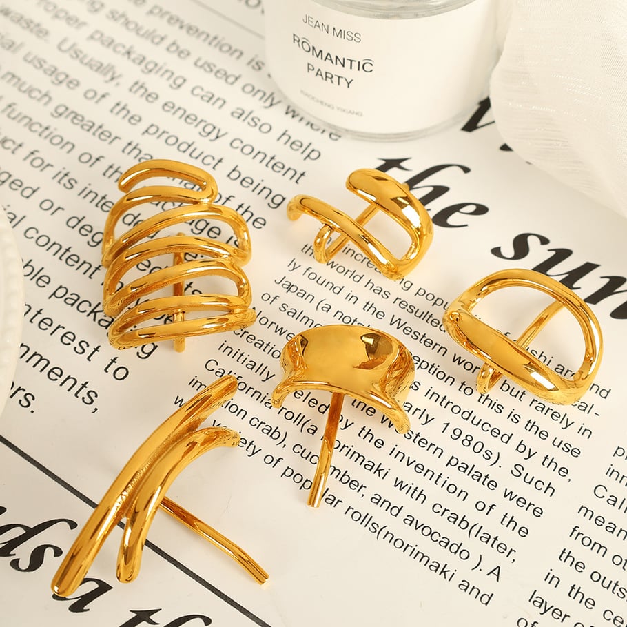 1 Piece Simple Series Simple Geometric Titanium Steel   Gold Color  Women's Hair Clips Picture4