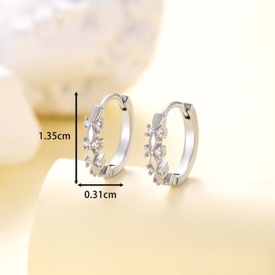 1 Paar einfache Serie süße geometrische Kupfer keine Beschichtung Material Zirkon Damen Creolen h5 Bild3