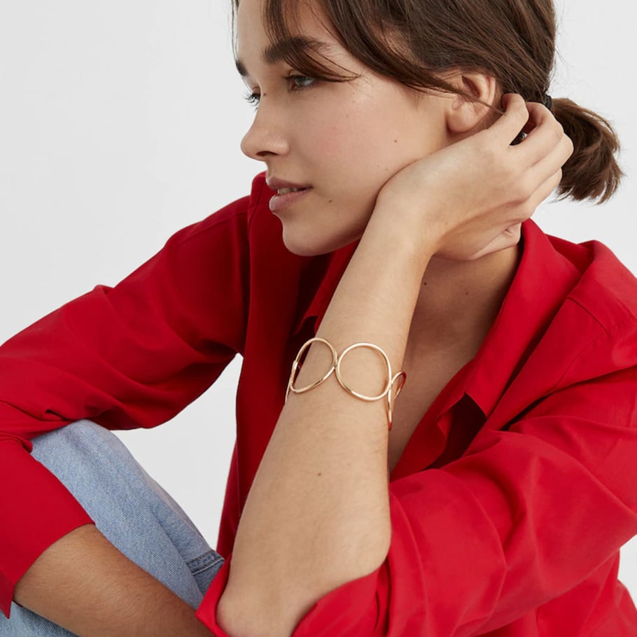 1 Piece Simple Series Simple Geometric Stainless Steel 18K Gold Plated Women Bangles Picture3