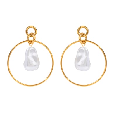 1 Pair Simple Series Elegant Geometric Stainless Steel 18K Gold Plated Artificial Pearl Women Drop Earrings h5 Picture6