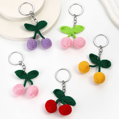 1 Piece Cute Yarn Cherry Women's Bag Charms h5 Picture3