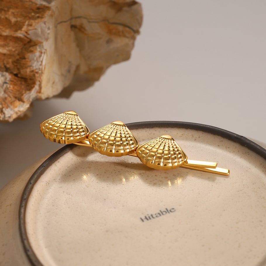 1 Pair Simple Series ins style Turtle Stainless Steel 18K Gold Plated Women Hair Clips Picture3