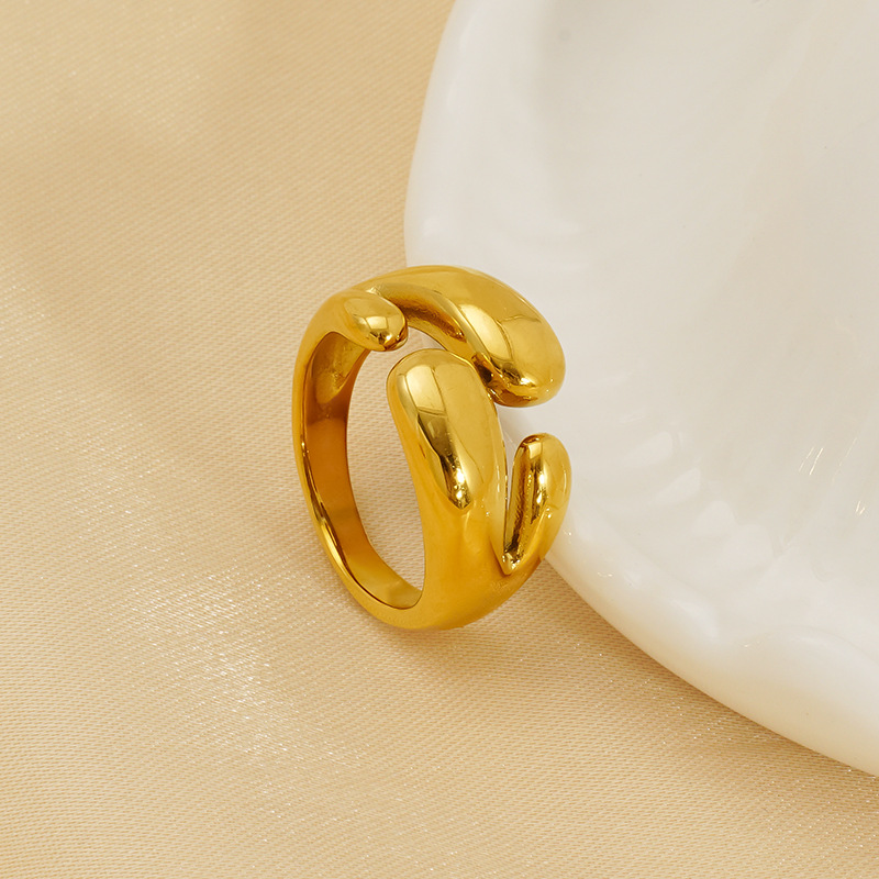 1 Pair Simple Series Classic Women's Adjustable Rings Picture5