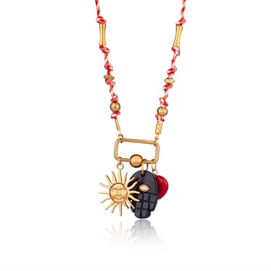 1 Piece Handcrafted Series Bohemian Hand Stainless Steel Gold Color Natural Stone Women's Pendant Necklaces h5 Picture9