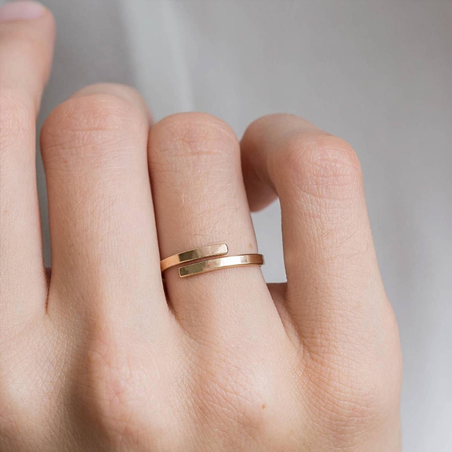 Simple Series Everyday Gold - colored Stainless Steel Couple Rings Picture5