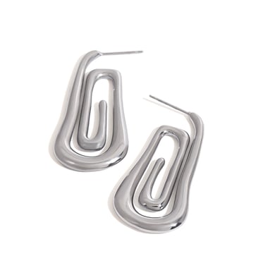 1 Pair Minimalist Series Retro Chic Spiral Shape Stainless Steel Gold Color Women's Stud Earrings h5 Picture9