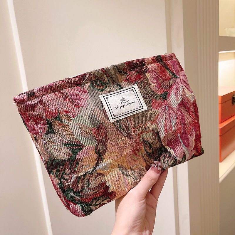 1 Adet Lüks Seri Retro Çiçek Polyester Kadın Çantası Resim4