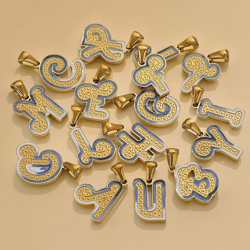 1 Piece Simple Series Chic Letter Stainless Steel Gold Color Unisex Pendants Picture5