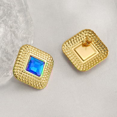 1 Pair Simple Series Simple Geometric Stainless Steel 18K Gold Plated Acrylic Women Stud Earrings h5 Picture3