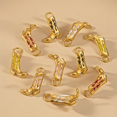 1 Paar Simple Series Retro Geometrischer Edelstahl 18K vergoldete Damenanhänger h5 Bild4