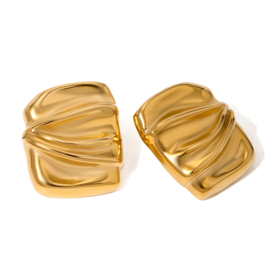 1 Piece Classic Simple Style Square Shape Stainless Steel 18K Gold Plated Women's Stud Earrings Picture7