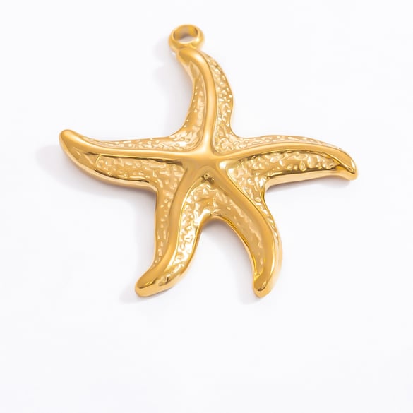 1 Piece Romantic Series Stunning Starfish Stainless Steel Gold Color DIY Women's Pendants 2