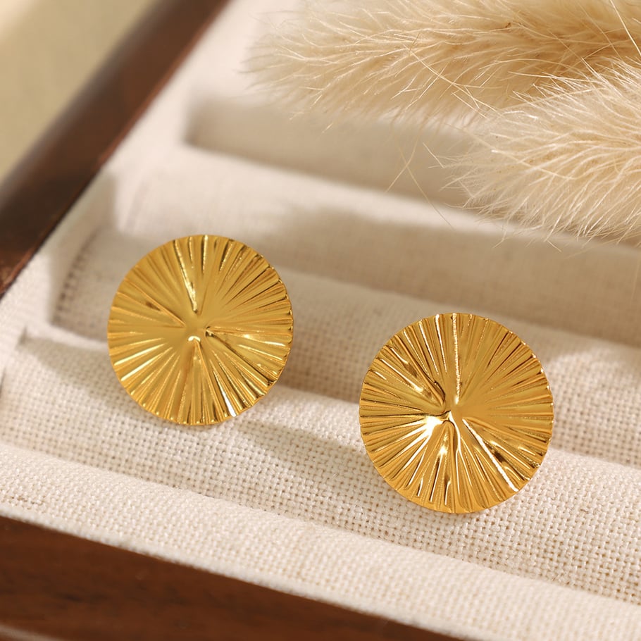 1 Pair Simple Series Retro Geometric Stainless Steel 18K Gold Plated Women Stud Earrings Picture4