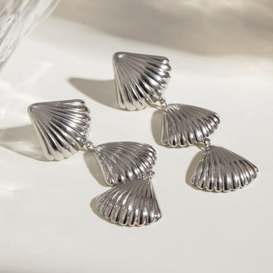 1 Pair Simple Series Simple Turtle Stainless Steel Women Drop Earrings h5 Picture4