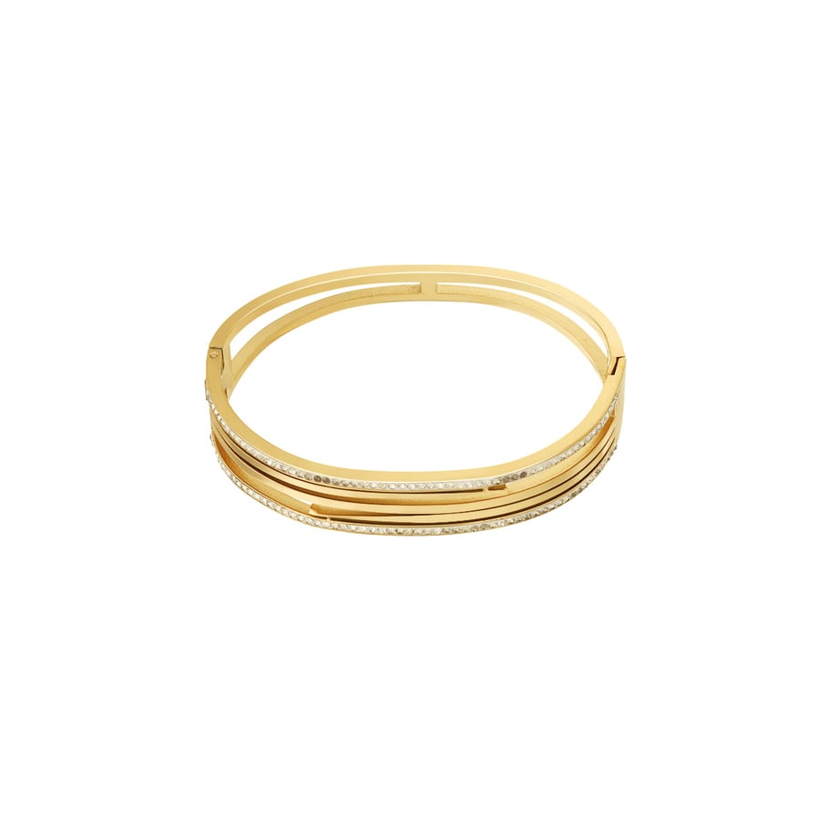 1 Piece Minimalist Series Classic Strip Stainless Steel Gold Color Women's Bangles Picture7