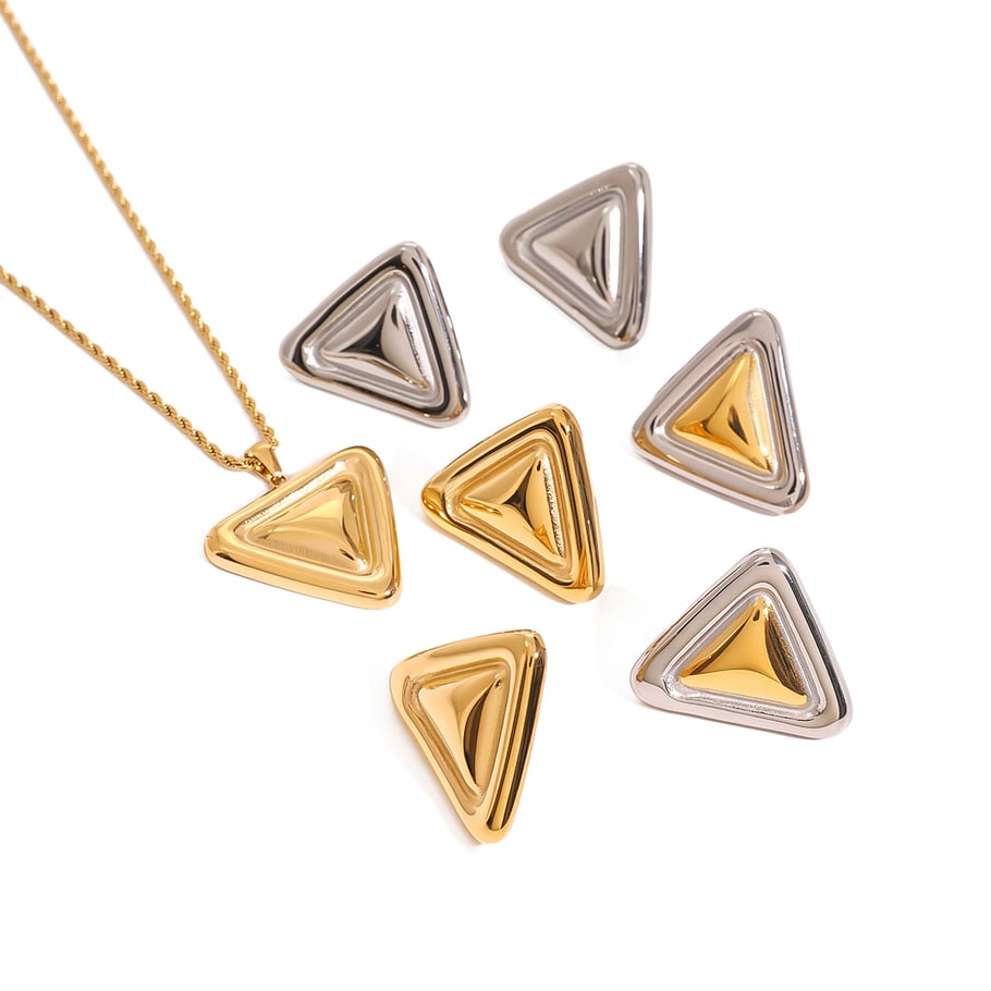 1 Pair Simple Series ins style Geometric Stainless Steel 18K Gold Plated Women Stud Earrings Picture6