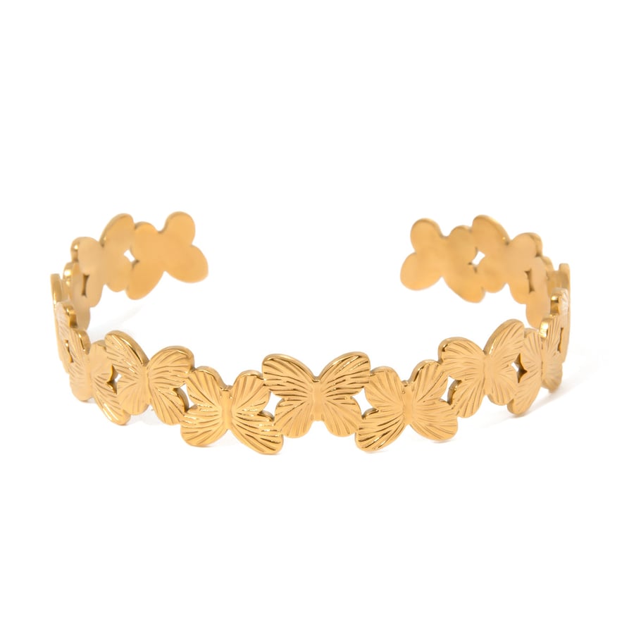 1 piece romantic series sweet animal stainless steel gold plated women bangles h5Picture5