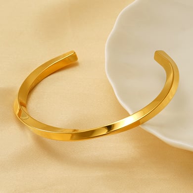 1 Piece Simple Series Simple Stainless Steel 18K Gold Plated Unisex Bangles h5 Picture3