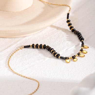 1 Stück Simple Series Casual Geometric Edelstahl 18 Karat vergoldet Kristall Damen Anhänger Halsketten h5 Bild4