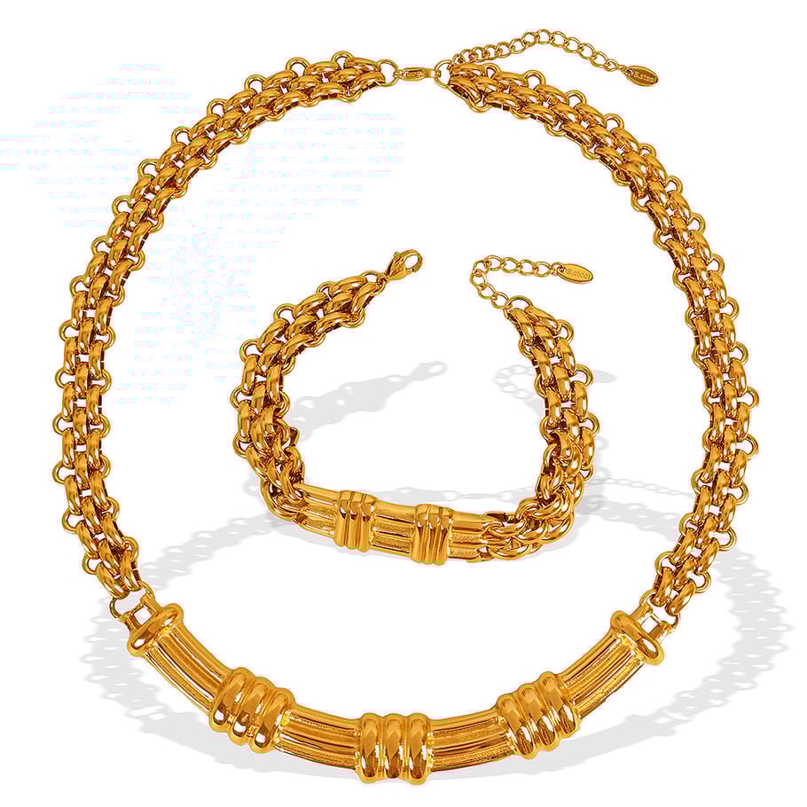 1 Piece Simple Series Classic Chain Titanium Steel   Gold Color  Women's Chain Necklaces Picture6