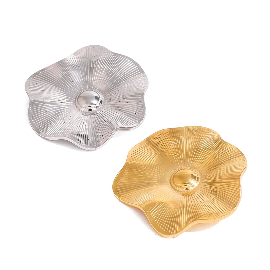 1 Paar Simple Series Sweet Flower Edelstahl 18 Karat vergoldete Damenbroschen Bild5
