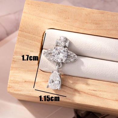 1 Pair Simple Series Simple Droplet Titanium Steel No Plating Material Zircon Women's Stud Earrings h5 
