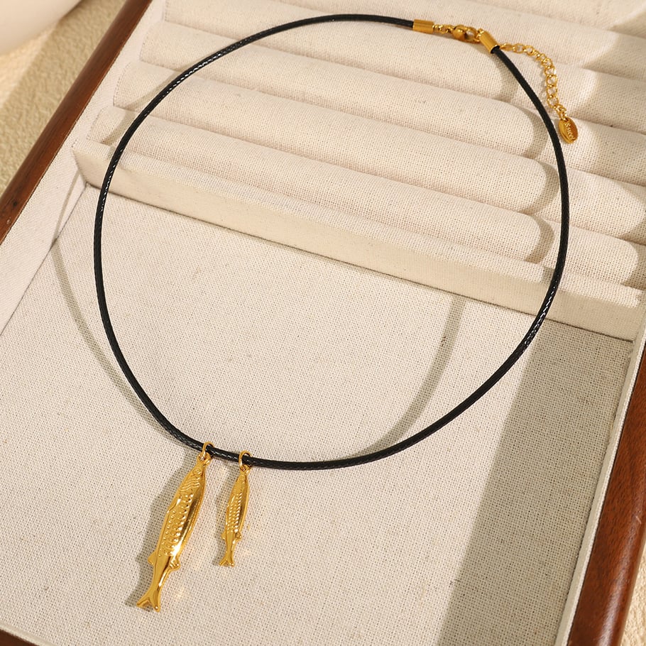 1 Piece Romantic Series Fish Titanium Steel 18K Gold Color Plated Women's Pendant Necklaces Picture4